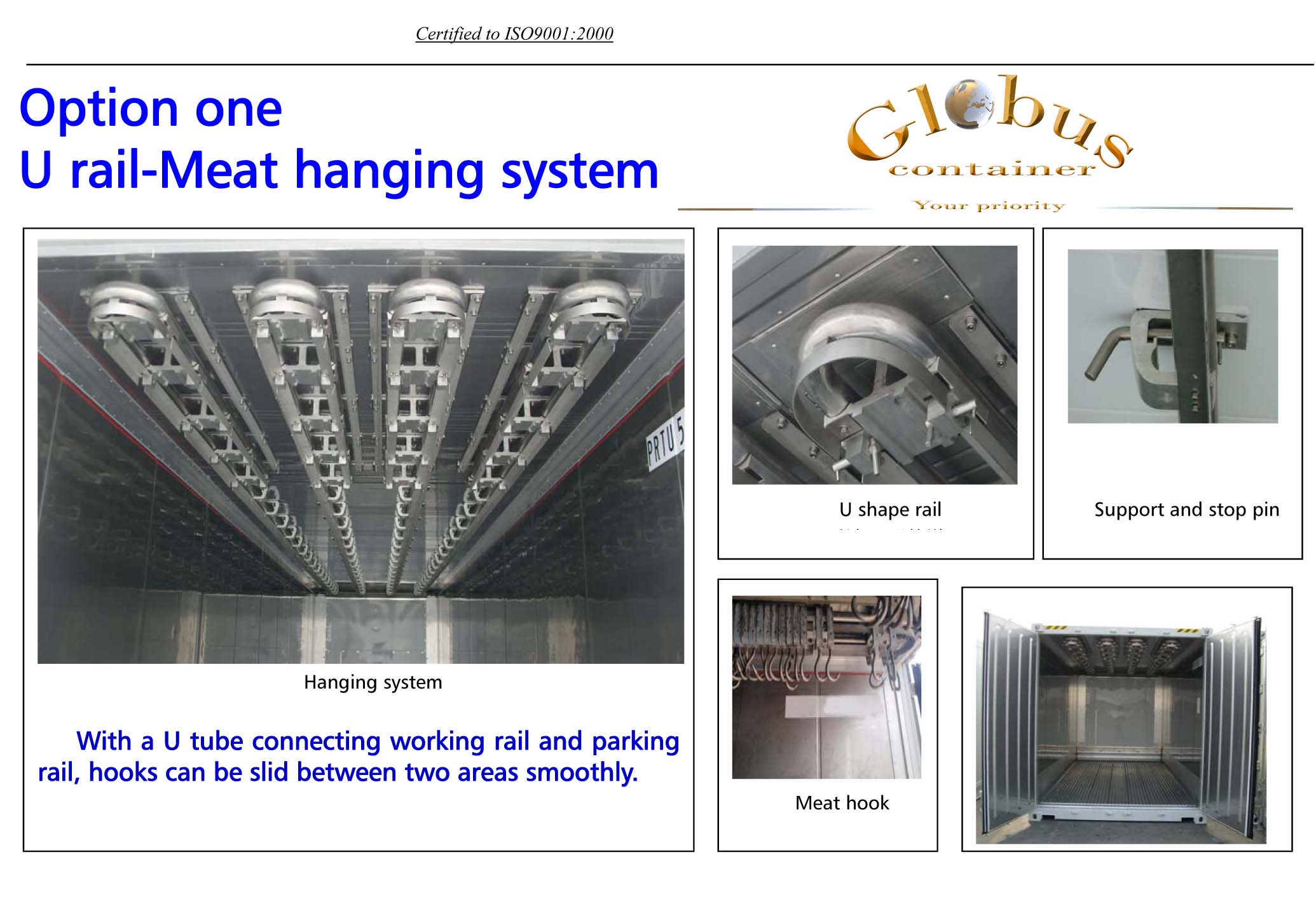 MEAT HANGING SYSTEM SUITABLE FOR 20', 20' HC AND 40' HC REEFER CONTAINERS -  Globus Container